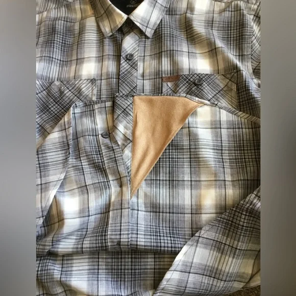 Orvis Men's Short Sleeve Button Up Tech Shirt Spread Collar Pockets Gray Plaid - Picture 7 of 10